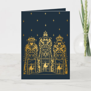Cartes Pour Fêtes Annuelles Les trois sages de la marine et de l'or