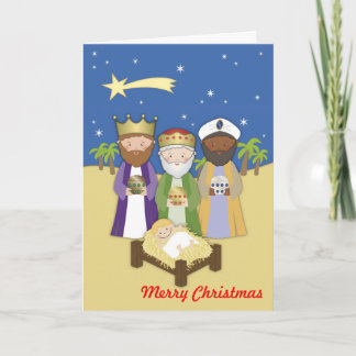 Cartes Pour Fêtes Annuelles Les trois sages et bébés Jésus