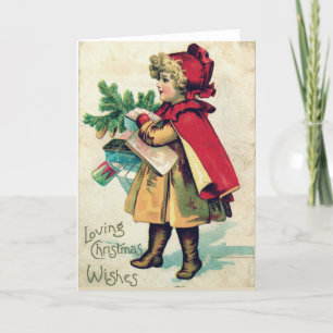 Cartes Pour Fêtes Annuelles Les voeux de Noël d'amour Noël de la Hood rouge