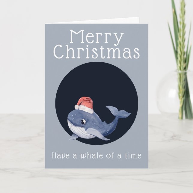 Cartes Pour Fêtes Annuelles Les voeux de Noël ont une baleine de temps (Devant)