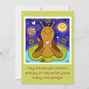 Cartes Pour Fêtes Annuelles L'Escargot Mignonne Apprécie Le Jour des terres  