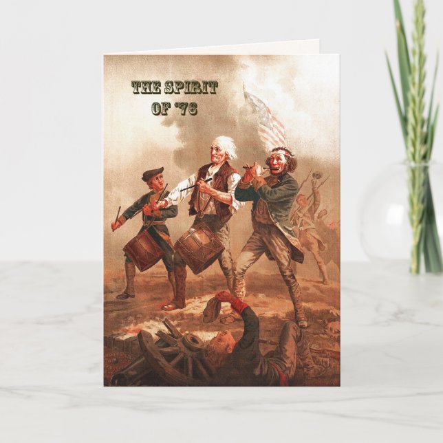 Cartes Pour Fêtes Annuelles L'Esprit de '76. 4 juillet Art (Devant)