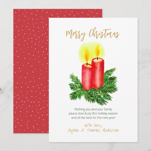 Cartes Pour Fêtes Annuelles L'esprit des bougies de l'Avent de Noël (Devant / Derrière)