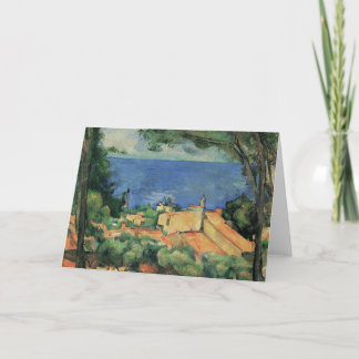 Cartes Pour Fêtes Annuelles L'Estaque aux toits rouges - Paul Cezanne - c1883