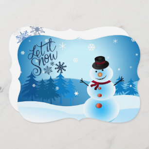 Cartes Pour Fêtes Annuelles Let It Snow Ajouter Signature & Grey