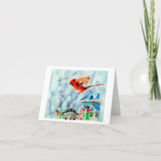 Cartes Pour Fêtes Annuelles "Let it snow" small holiday card with cardinal