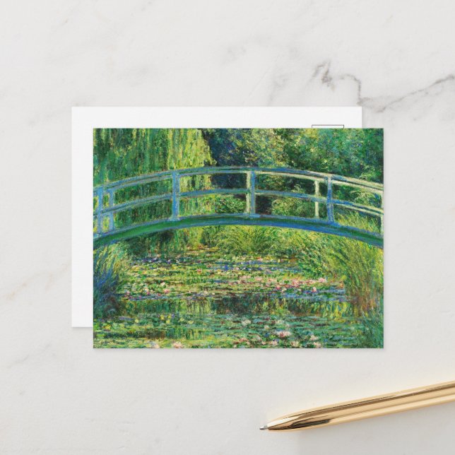Cartes Pour Fêtes Annuelles L'étang Water-Lily de Claude Monet (Devant/Arrière en situation)