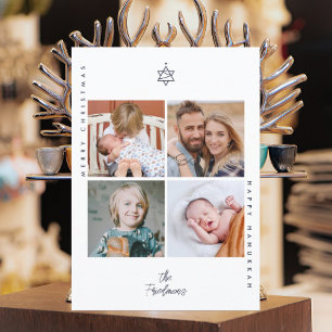 Cartes Pour Fêtes Annuelles L'étoile de David dans l'arbre de Noël