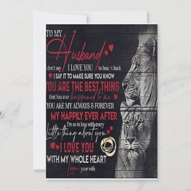 Cartes Pour Fêtes Annuelles Letter To My Husband, Cute Family Gift (Devant)