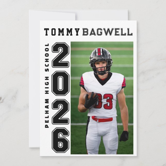 Cartes Pour Fêtes Annuelles Letterman Graduation Announcement (Devant)