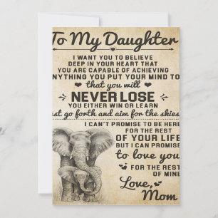 Cartes Pour Fêtes Annuelles Lettre adorable à la fille Bel cadeau