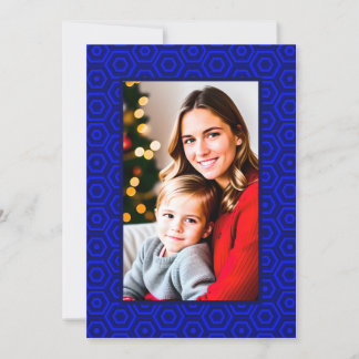 Cartes Pour Fêtes Annuelles Lettre au dos de la photo encadrée par un hexagone