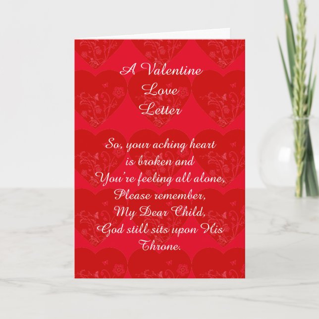 Cartes Pour Fêtes Annuelles Lettre d'amour Christian Valentine (Devant)