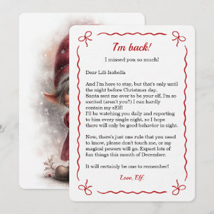 Cartes Pour Fêtes Annuelles Lettre d'arrivée de l'elfe Livraison spéciale du