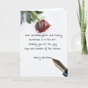 Cartes Pour Fêtes Annuelles Lettre de Noël de la petite-fille et de la famille