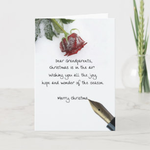 Cartes Pour Fêtes Annuelles Lettre de Noël des grands-parents sur papier rose 