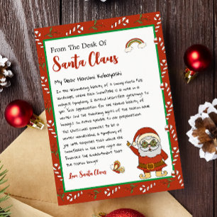 Cartes Pour Fêtes Annuelles Lettre de Noël du bureau du Père Noël