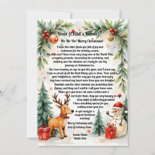 Cartes Pour Fêtes Annuelles Lettre de Noël du Père Noël