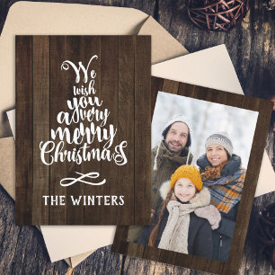 Cartes Pour Fêtes Annuelles Lettre de Noël en forme d'arbre de Noël en bois Ru