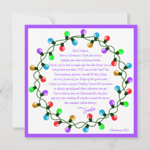 Cartes Pour Fêtes Annuelles Lettre de Papa Noël thème Papier Violet Feuille