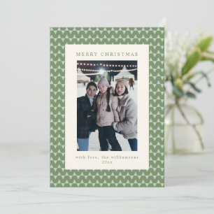 Cartes Pour Fêtes Annuelles Lettre de photo de Noël en triangle vert sauge mod