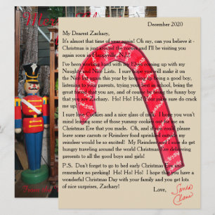 Cartes Pour Fêtes Annuelles Lettre de Santa Casse-noisettes en sucre d'orge