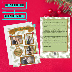 Cartes Pour Fêtes Annuelles Lettre de vacances avec photo - Branches de sapin
