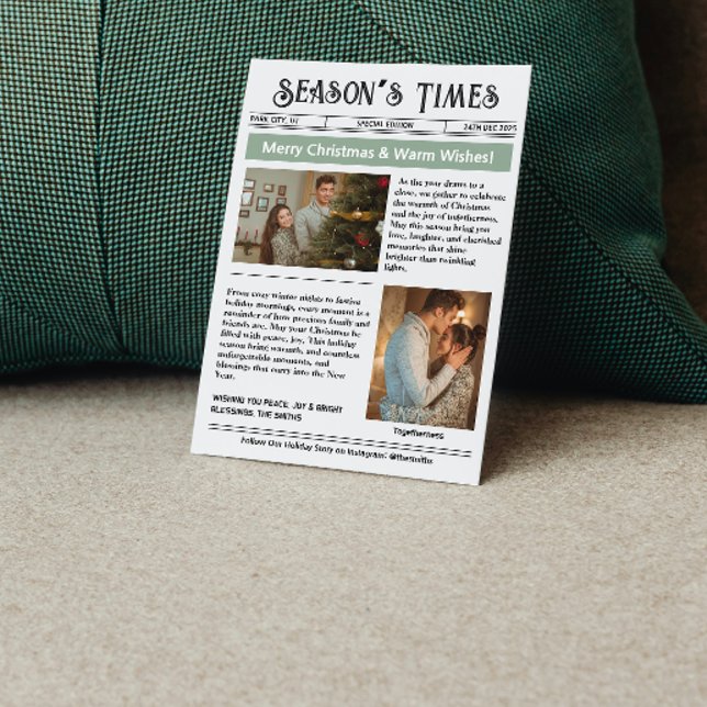 Cartes Pour Fêtes Annuelles Lettre d'information Archive Photo Collage Noël Vi (newspaper year in review minimalist photo collage unique simple minimal )