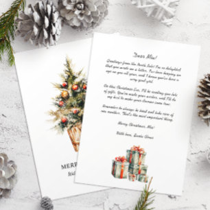 Cartes Pour Fêtes Annuelles Lettre du Père Noël au bébé sapin de Noël