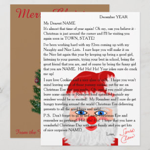 Cartes Pour Fêtes Annuelles Lettre du Père Noël Lettre personnalisée