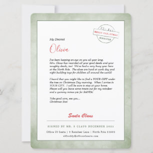 Cartes Pour Fêtes Annuelles Lettre Du Pôle Nord Père Noël