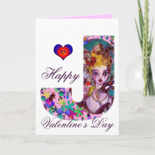 CARTES POUR FÊTES ANNUELLES LETTRE J MONOGRAMME DE MASQUÉRADE VALENTINE VÉNÉTI