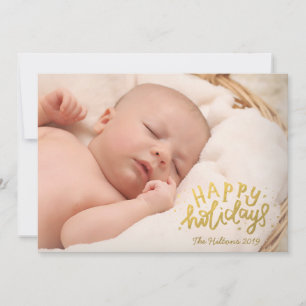 Cartes Pour Fêtes Annuelles Lettre Joyeuses Fêtes Or Doré Noël Photo