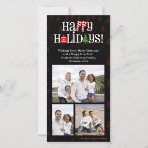 Cartes Pour Fêtes Annuelles LETTRE Joyeuses VACANCES Icônes