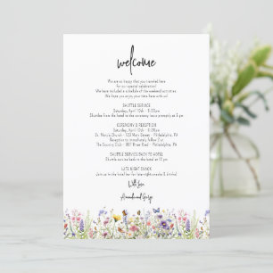 Cartes Pour Fêtes Annuelles LETTRE mariage SAC DE BIENVENUE Fleur sauvage Itin