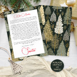 Cartes Pour Fêtes Annuelles Lettre Motif Sage Christmas Tree de Père Noël Card<br><div class="desc">Lettre Motif Sage Christmas Tree De Père Noël. Disponible numériquement ou imprimé. Personnalisez facilement les mots selon vos besoins.</div>