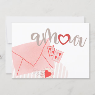 Cartes Pour Fêtes Annuelles Lettre Pastel Amour Heart Pink Valentine Salutatio