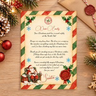 Cartes Pour Fêtes Annuelles Lettre personnalisée du Père Noël depuis le Pôle N
