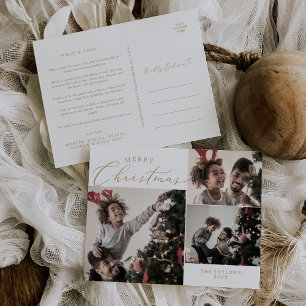 Cartes Pour Fêtes Annuelles Lettre photo Delicy Gold Joyeux Noël 3