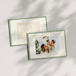 Cartes Pour Fêtes Annuelles Lettre photo personnalisée En vichy verte Noël<br><div class="desc">Carte de Noël personnalisée En vichy couleur verte avec lettre personnalisée en option sur le dos</div>