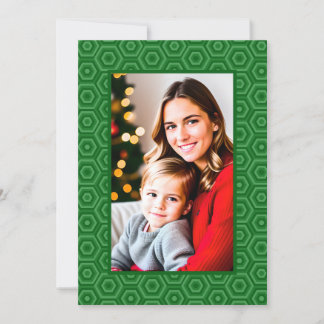 Cartes Pour Fêtes Annuelles Lettre sur le dos vert Hexagon photo encadrée