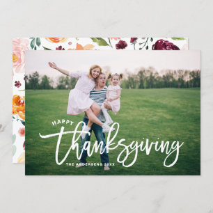 Cartes Pour Fêtes Annuelles Lettrer la photo du Bon thanksgiving de superposit