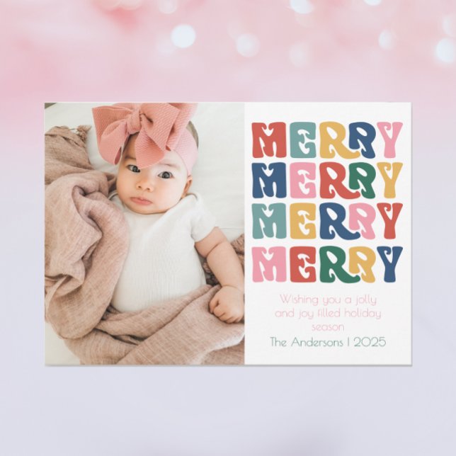 Cartes Pour Fêtes Annuelles Lettres bulles rétro Joyeux (Créateur téléchargé)