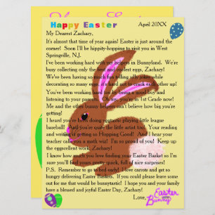 Cartes Pour Fêtes Annuelles Lettres de la personnalisation du lapin de Pâques