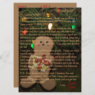 Cartes Pour Fêtes Annuelles Lettres de Père Noël Gingerbread Man