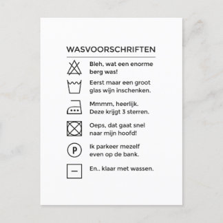 Cartes Pour Fêtes Annuelles Lettres de Wasvoorell met wijn, grappige tekst kaa