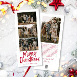 Cartes Pour Fêtes Annuelles Lettres modernes Cinq photo mince Joyeux Noël<br><div class="desc">Modern Lettering Five Slim Photo Joyeux Noël Carte présente quatre photos sur le devant,  et une autre photo sur le dos avec de la place pour votre message plus long.</div>