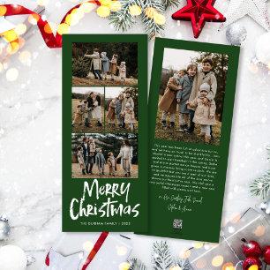 Cartes Pour Fêtes Annuelles Lettres modernes Cinq photo mince Joyeux Noël