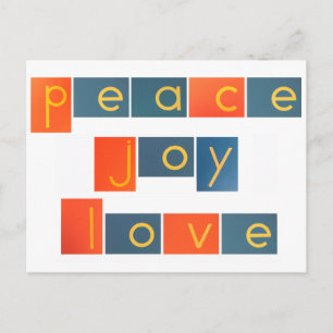 Cartes Pour Fêtes Annuelles LETTRES papier journal PEACE JOY LOVE
