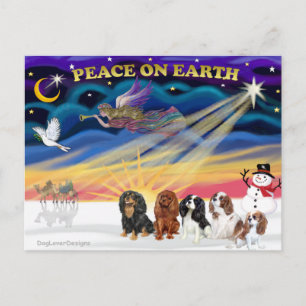 Cartes Pour Fêtes Annuelles Lever de soleil de Noël - Cavalier Kings Charles (